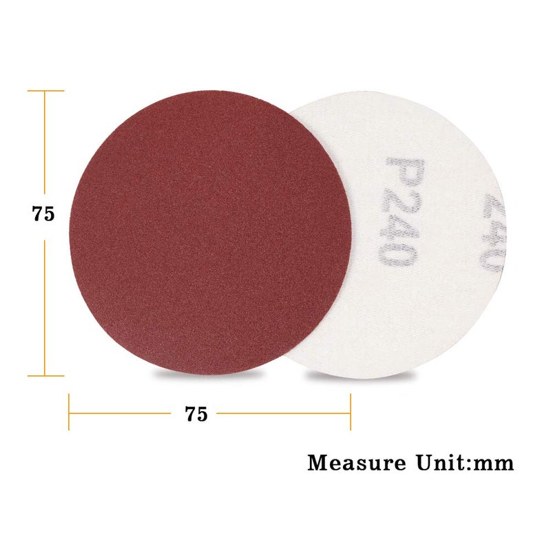 SPEEDWOX Hook and Loop Sanding Discs 100pcs 3 Inch 240 Grit Sandpaper for Wood Drill Grinder Rotary Tools No Hole - Image 5